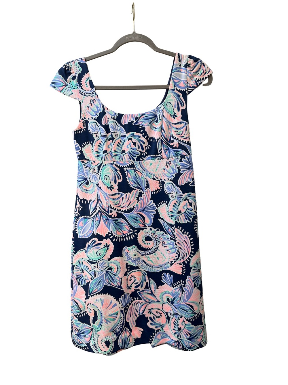 Lilly Pulitzer Navy Floral Paisley Mini Dress with Pink & Mint Accents